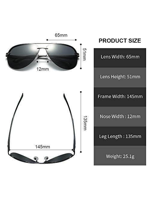 Fishingtours Aviator Mirrored Polarized Driving Sunglasses for Men and Women