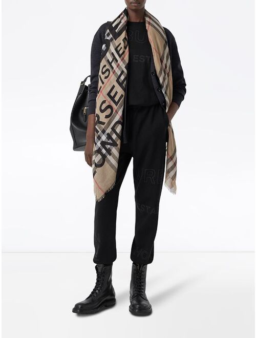 Burberry check print knitted scarf