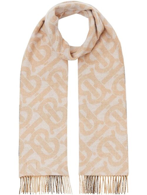 Burberry reversible check and monogram scarf