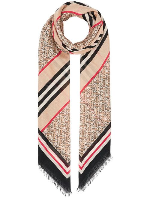 Burberry Icon stripe monogram scarf