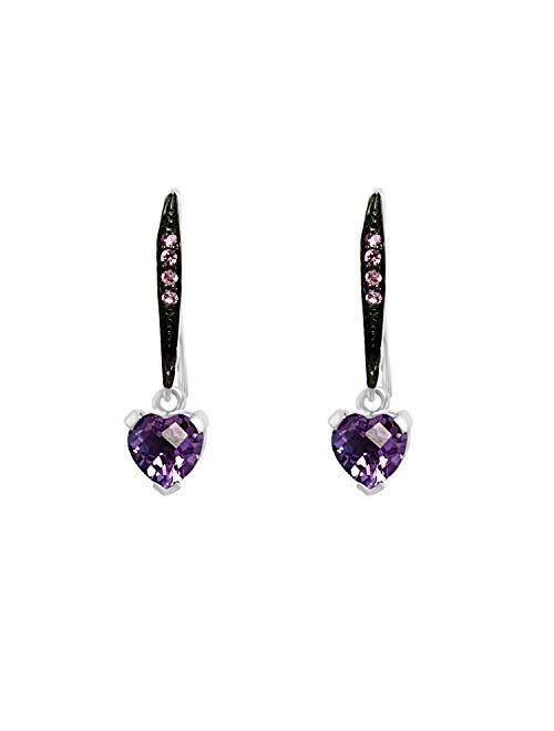 Effy 925 Sterling Silver Amethyst & Pink Sapphire Earrings, 1.5 TCW IES0C045M0