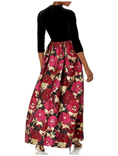 Eliza J Women's Velvet Bodice Jacquard Ballgown Skirt
