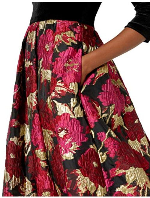 Eliza J Women's Velvet Bodice Jacquard Ballgown Skirt
