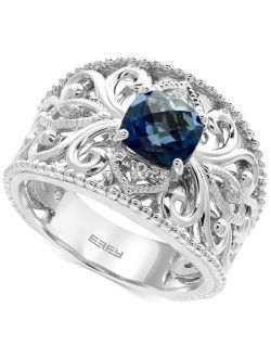 Collection EFFY London Blue Topaz (1-3/4 ct. t.w.) and White Sapphire Accent Statement Ring in Sterling Silver