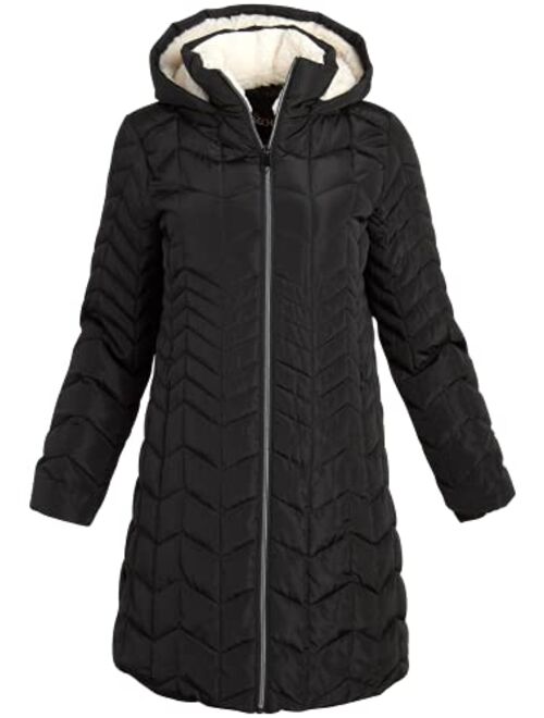 Big Chill Women's Jacket – Full-Length Quilted Parka Coat, Sherpa Lined Hood (S-3XL)