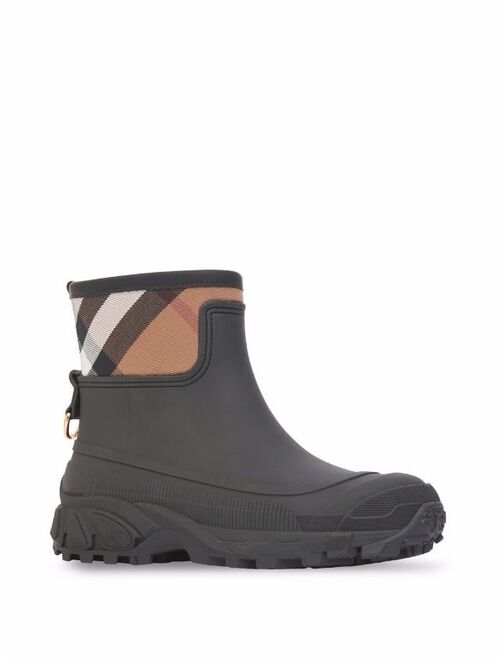 Burberry check-panel rain boots