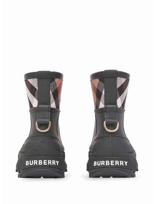 Burberry check-panel rain boots