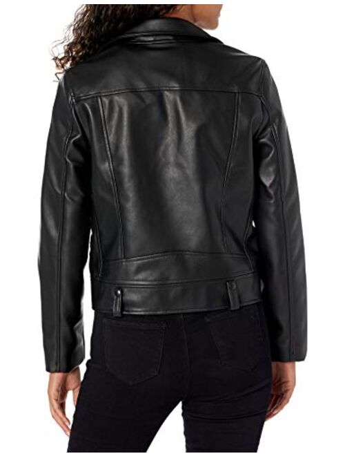 [BLANKNYC] women's Luxury Faux-Leather Moto Jacket, Comfortable & Stylish Coat