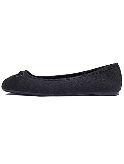 FEVERSOLE Women's Bow Tie Fashion Dress Slip On Shoes Round Toe Ballet Flat