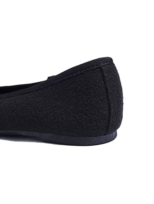 FEVERSOLE Women's Bow Tie Fashion Dress Slip On Shoes Round Toe Ballet Flat