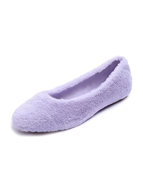 FEVERSOLE Women's String Tie Ultra Soft Colorful Memory Foam Cushioned Faux Suede Home Ballet Flats