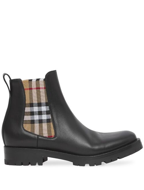 Burberry Chelsea check-panel boots