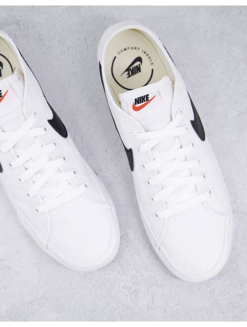 Nike Court Legacy Canvas sneakers in white/black