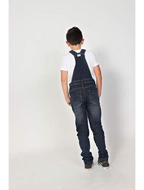 Wash Clothing Company Boys Slim Fit Darkwash Denim Bib-Overalls Age 4-14 Years Kids Dungarees