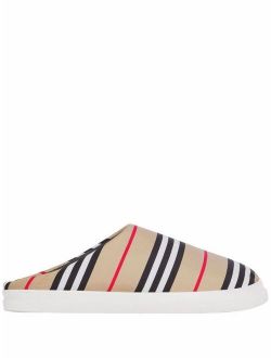 Icon Stripe backless slippers
