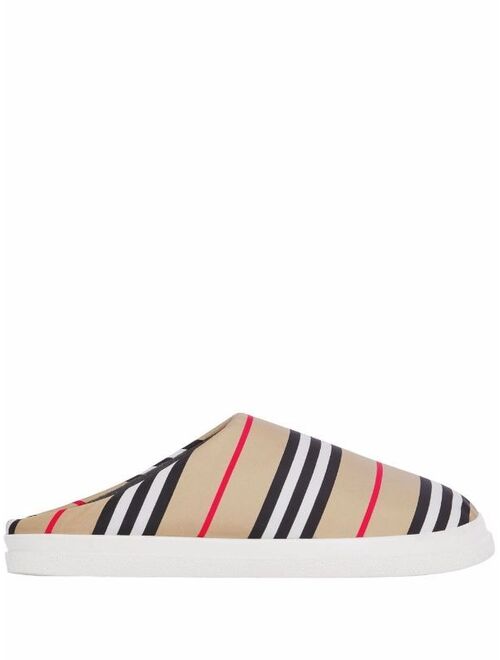 Burberry Icon Stripe backless slippers