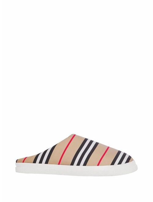 Burberry Icon Stripe backless slippers