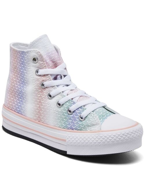 Converse Little Girls Chuck Taylor All Star Lift Platform Mermaid Scales High Top Casual Sneakers from Finish Line