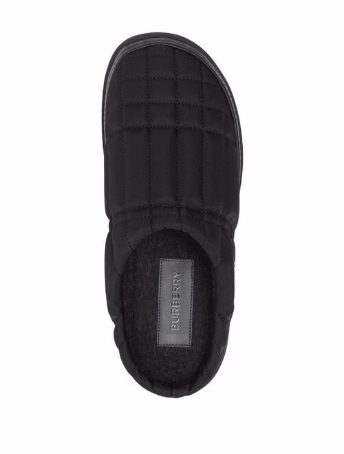 Burberry logo detail quilted slippers