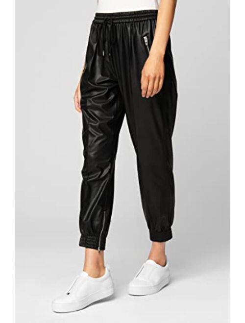 [BLANKNYC] Women's Luxury Vegan Leather Jogger Pants, Comfortable & Stylish