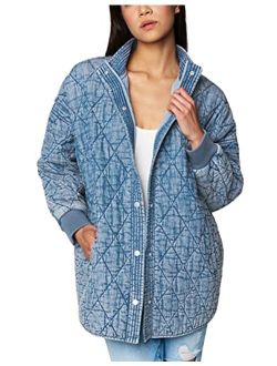 [BLANKNYC] womens Tencil Quilted Denim Jacket, Comfortable & Stylish Coat