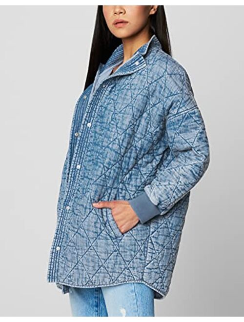 [BLANKNYC] womens Tencil Quilted Denim Jacket, Comfortable & Stylish Coat