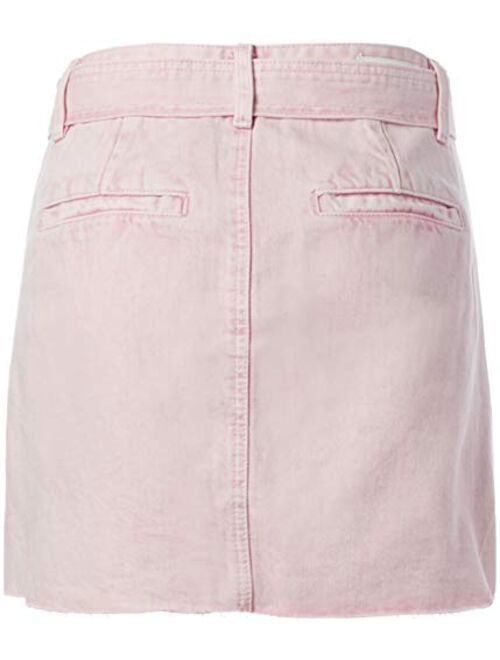 [BLANKNYC] Womens Luxury Clothing Pink Utility Skirt with Self Belt & 3 Button Closure, Comfortable & Stylish
