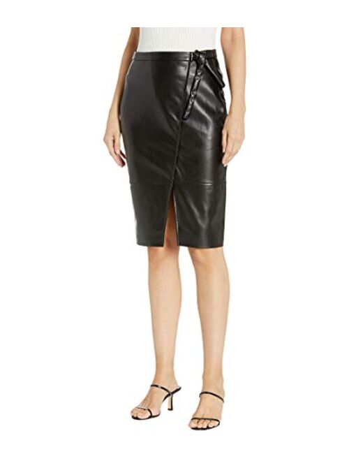 [BLANKNYC] Womens Women's Faux Leather Wrap Skirt