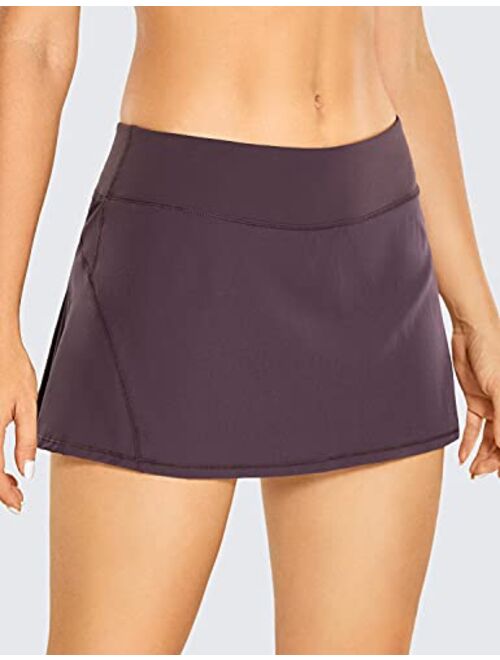 CRZ YOGA Women's Quick-Dry Athletic Tennis Skirts Volleyball Shorts Mid-Waisted Pleated Skirts Sports Skorts