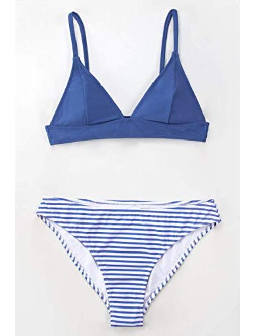 CUPSHE Women's Bikini Set Tie Dye Lace Up Back Two Piece Swimsuit