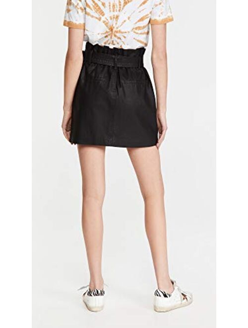 [BLANKNYC] Womens Vegan Leather Self Belted Buckle Mini Skirt