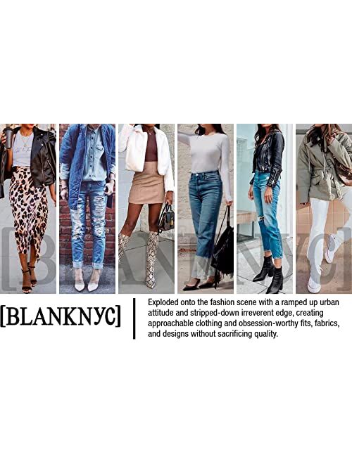 [BLANKNYC] womens Luxury Clothing Denim Straight Leg Overall With Knee Rips, Comfortable & Stylish