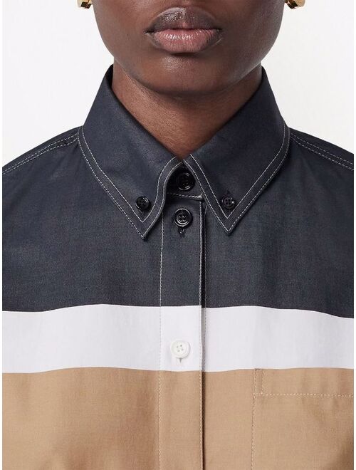 Burberry stripe pattern button-up shirt