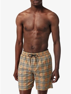 Vintage Check print swim shorts