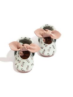 - First Pair Soft Sole - Knotted Bow Moccasins - Baby Girl/Boy Shoes - Multiple Colors in Multiple Sizes