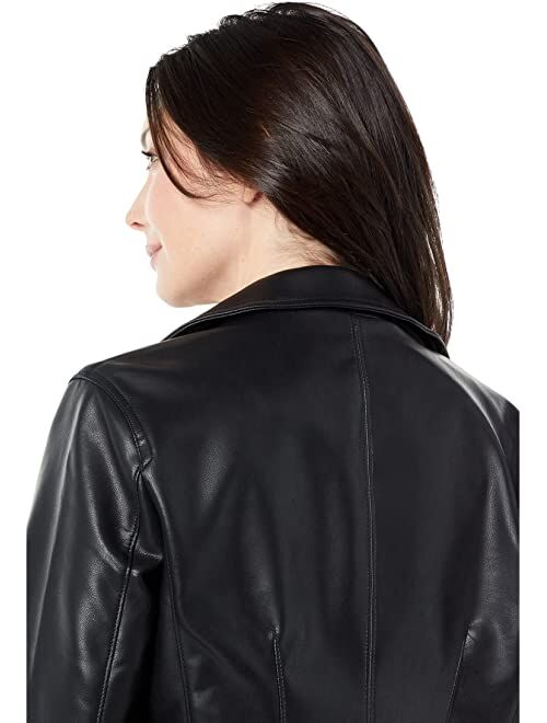 BLANKNYC Blank NYC Black Faux Leather Meant to be Moto Jacket with Removable Hood