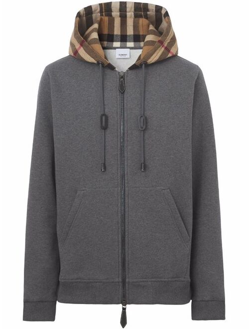 Burberry check-panel hoodie
