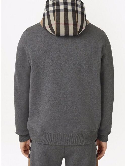 Burberry check-panel hoodie