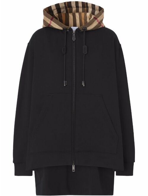 Burberry check-hood hoodie