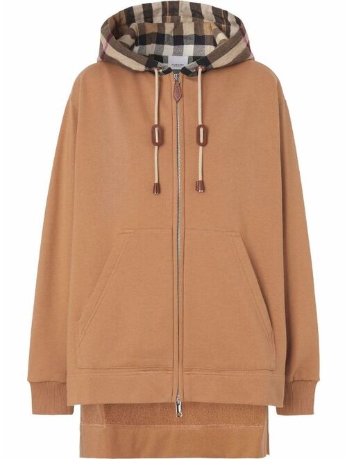 Burberry check-panel hoodie