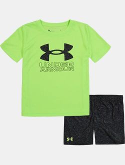 Boys' Pre-School UA Speckled Logo Short Sleeve & Shorts Set