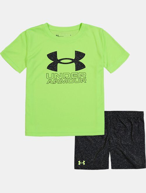 Under Armour Boys' Pre-School UA Speckled Logo Short Sleeve & Shorts Set