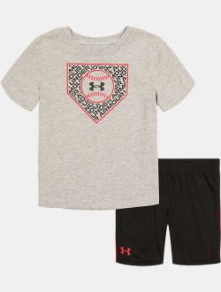Boys' Pre-School UA Baseball Sleek Short Sleeve & Shorts Set