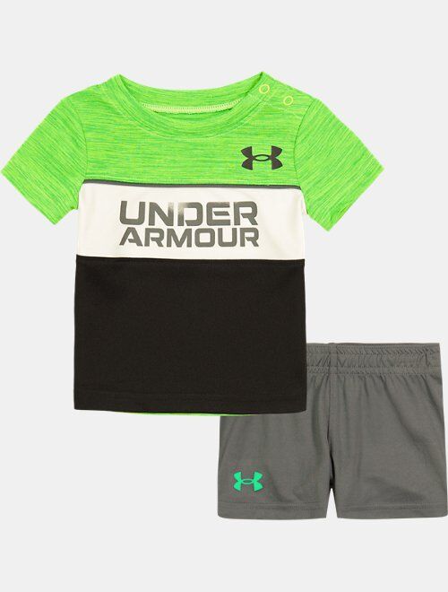 Under Armour Boys' Toddler UA Wordmark Block Short Sleeve & Shorts Set