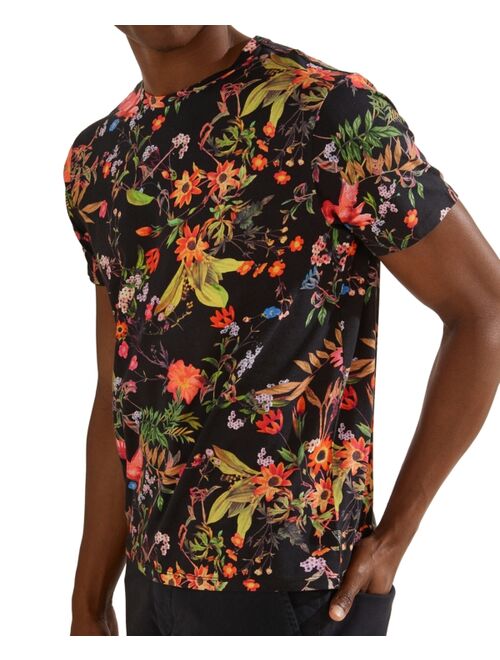GUESS Men's Floral Print T-Shirt