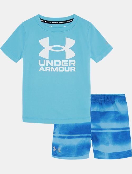 Under Armour Boys' Infant UA Gated Stripe Surf Shirt & Volley Shorts Set