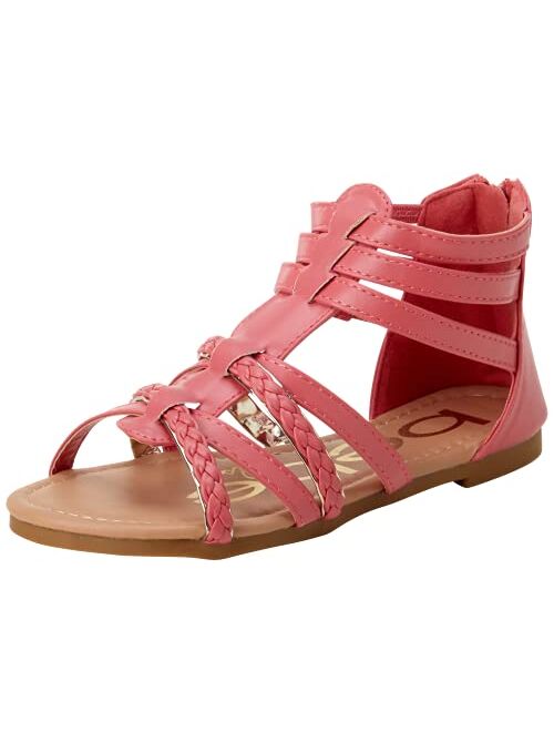 bebe Toddler Girls’ Sandals – Leatherette Strapped Gladiator Sandals with Heel Zipper