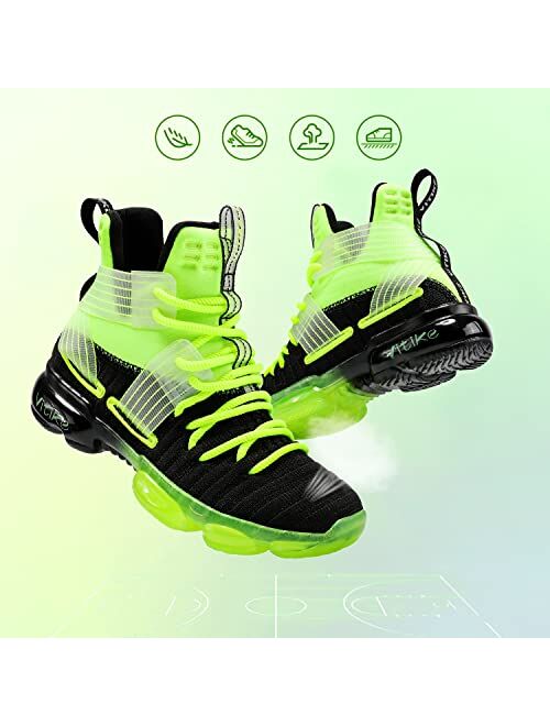 Jmfchi Sports Breathable Lightweight Outdoor Fashion High-Top Boys Basketball Shoes Sneakers for Kids Girls Running Trainers Athletic Sports Shoe