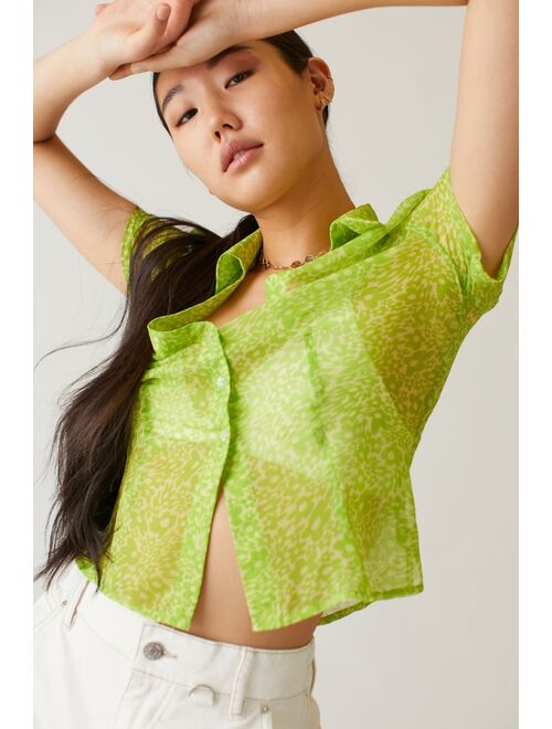 Urban Outfitters UO Giselle Sheer Button-Down Top
