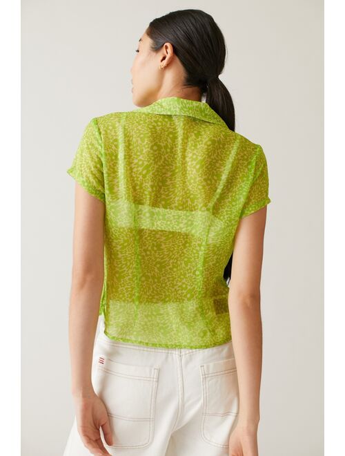 Urban Outfitters UO Giselle Sheer Button-Down Top